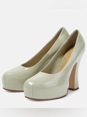 Burberry Women's Sage Green Platform Pumps